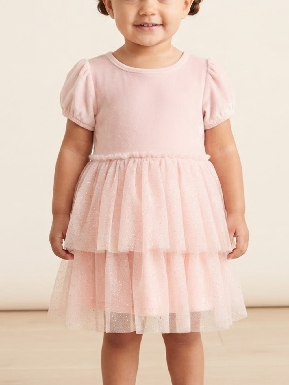 First Impressions Light Pink Tiered Tulle Party Dress